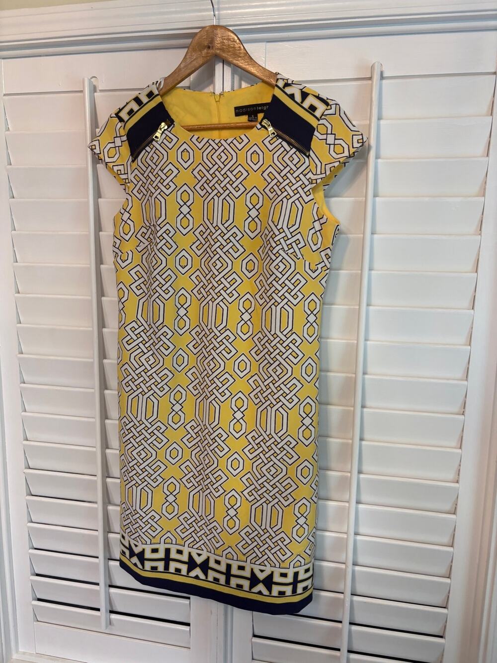 Madison Leigh Yellow And Navy Dress Size‎ 6